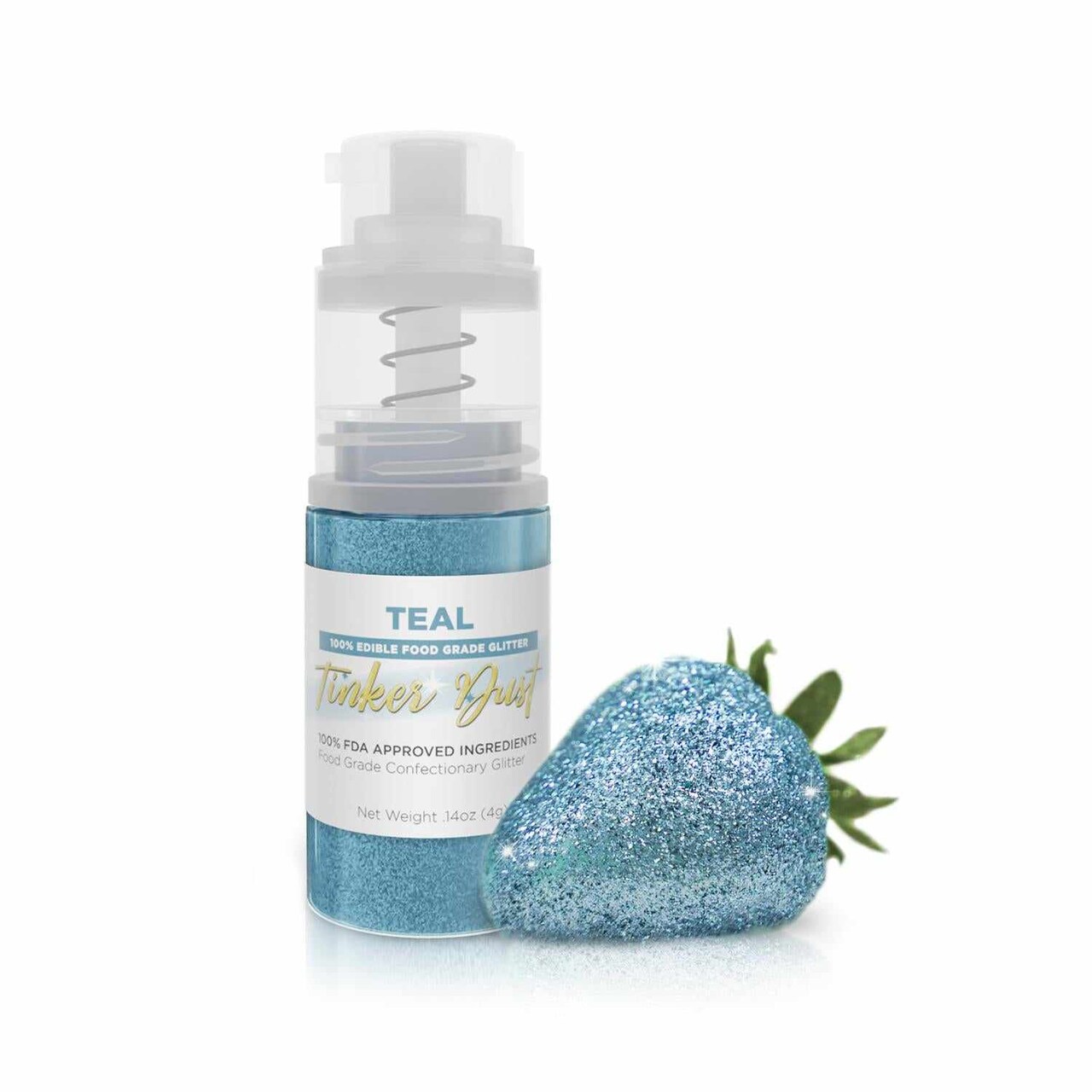 Bakell - Teal Tinker Dust Edible Glitter (4g, 1x Spray Pump) for Food, Desserts, and Beverages!